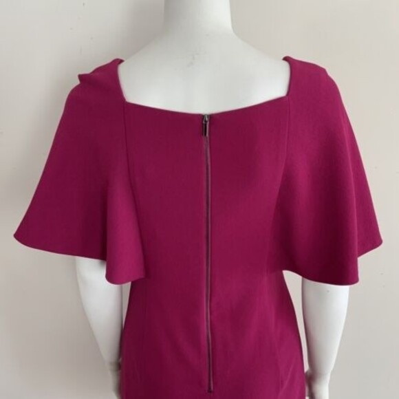 Trina Turk Dress Size 2 Loganberry Bryce Boat Neck Flutter Sleeve Mini - Picture 6 of 12